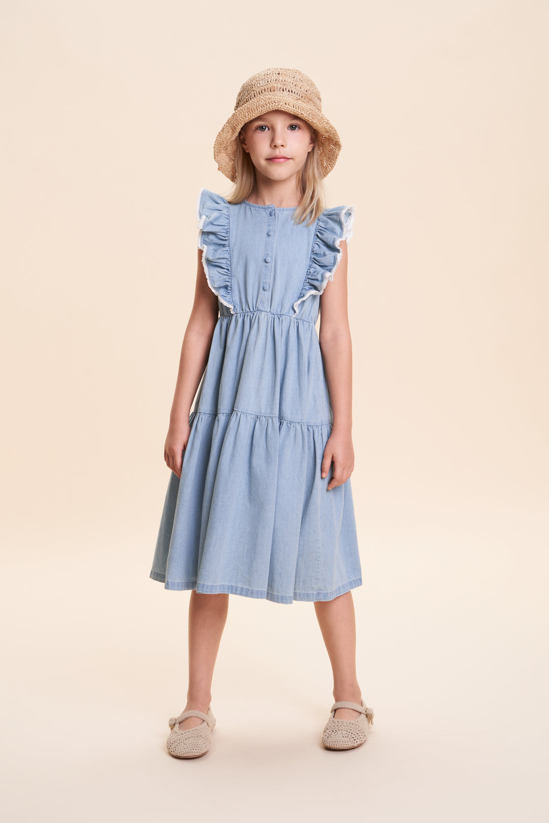 BELLA DRESS-Denim Blue