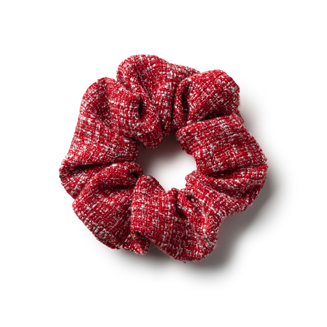 Clara Tweed Scrunchie Red