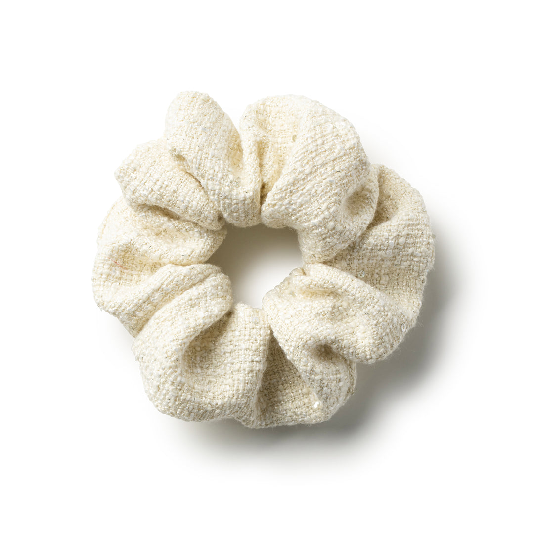 Clara Tweed Scrunchie Ecru