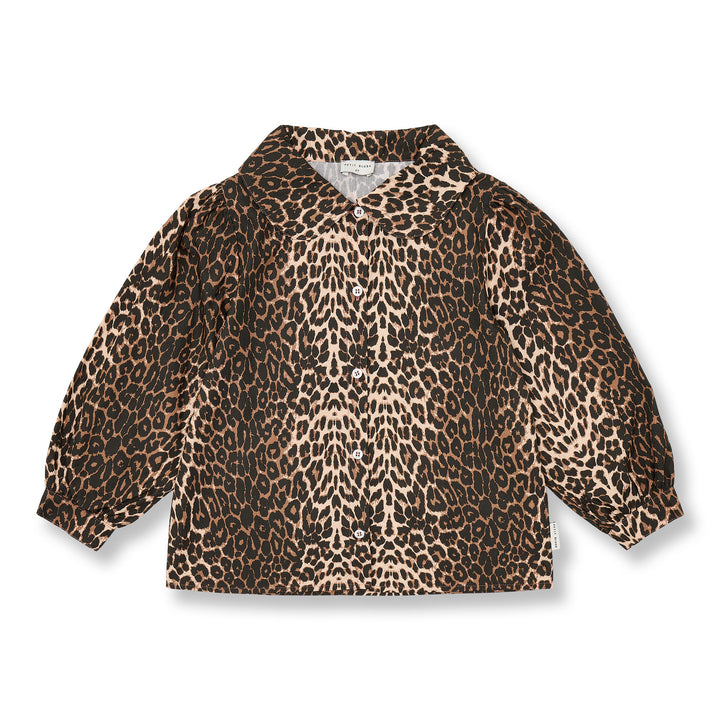 306 Collar Blouse - Leopard AOP