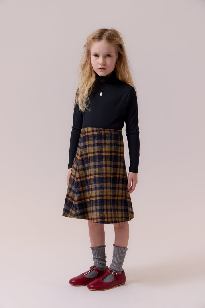 E422 Aria Plaid Wrap Skirt - Multi