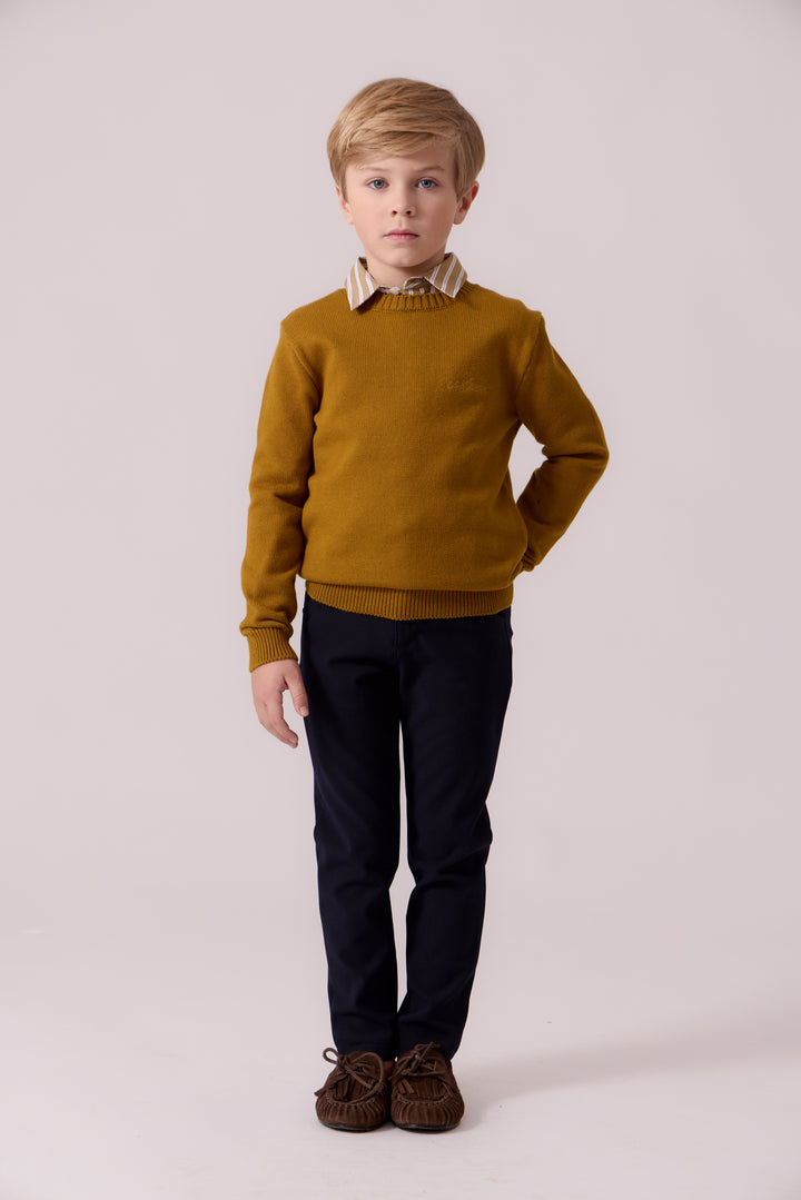 E413 Leo Stripe Shirt - Mustard
