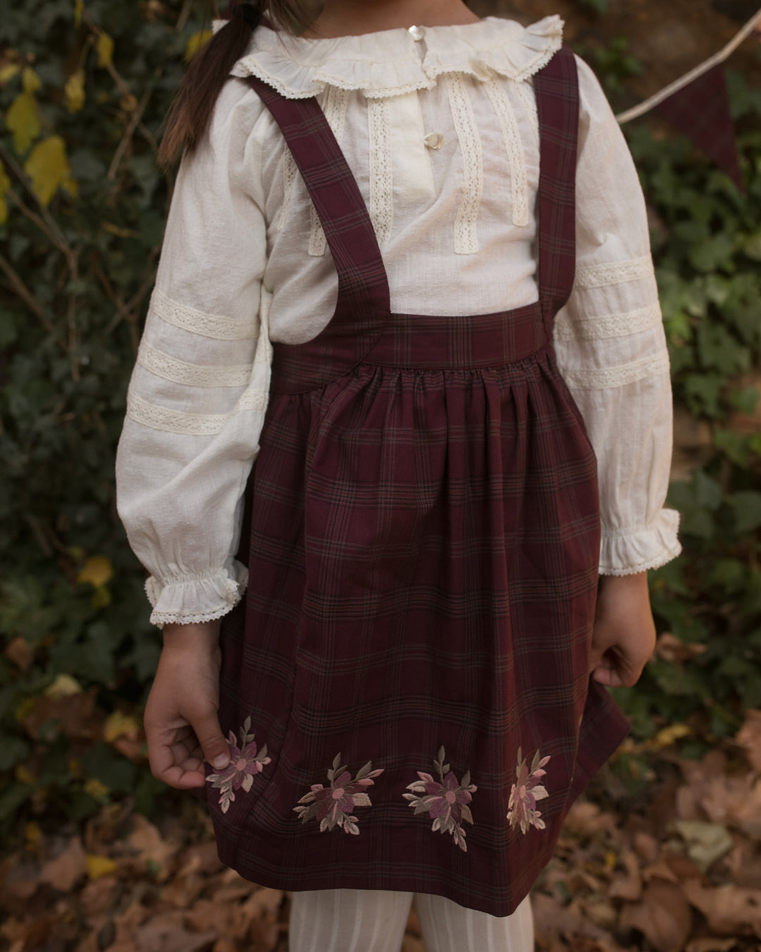 FB-FW26-00003 ANNIE SKIRT SHORT - YARN-DYED CHECKS PLUM
