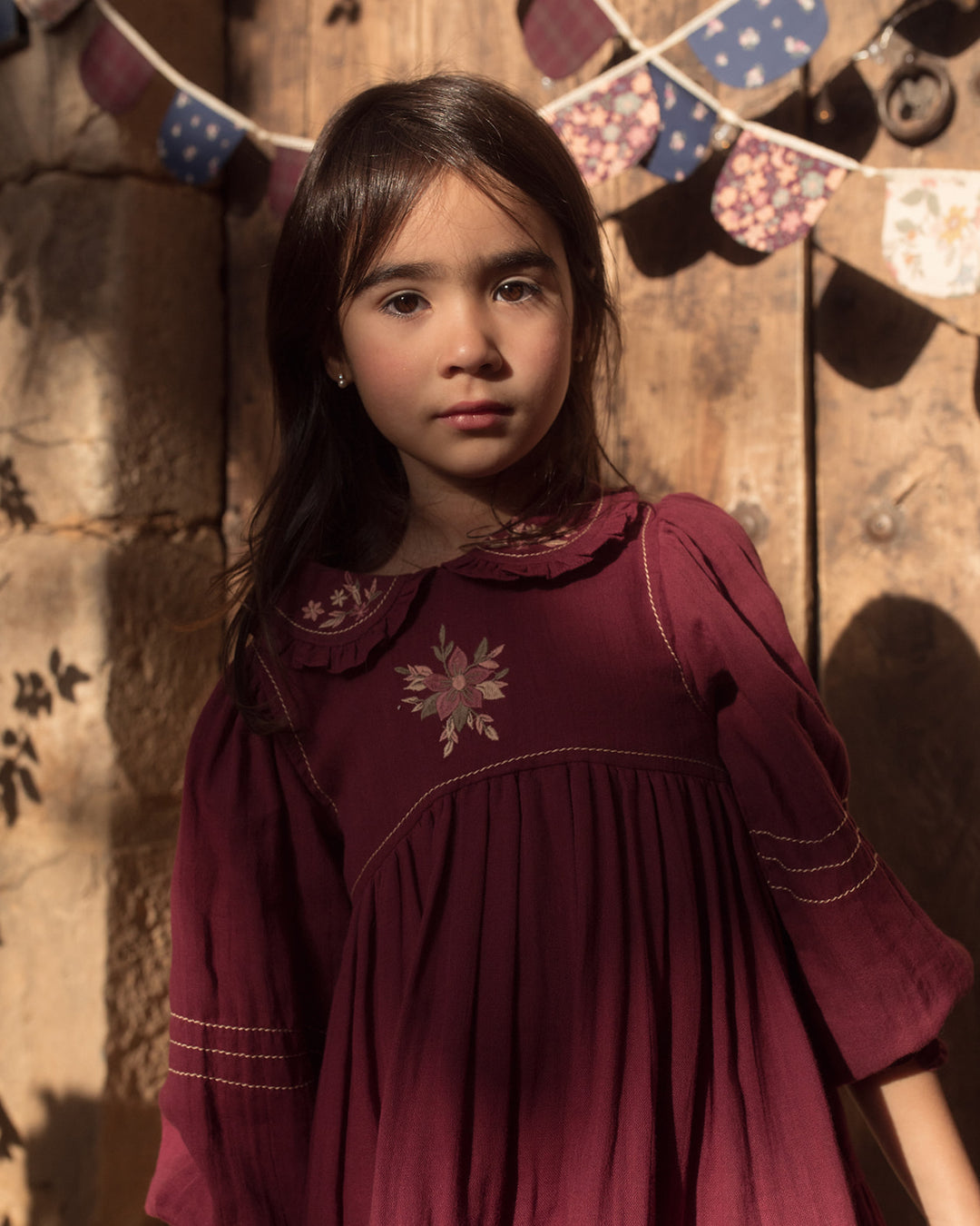 FD-FW26-00036 MARGUERITE DRESS LONG - DOUBLE GAUZE PLUM