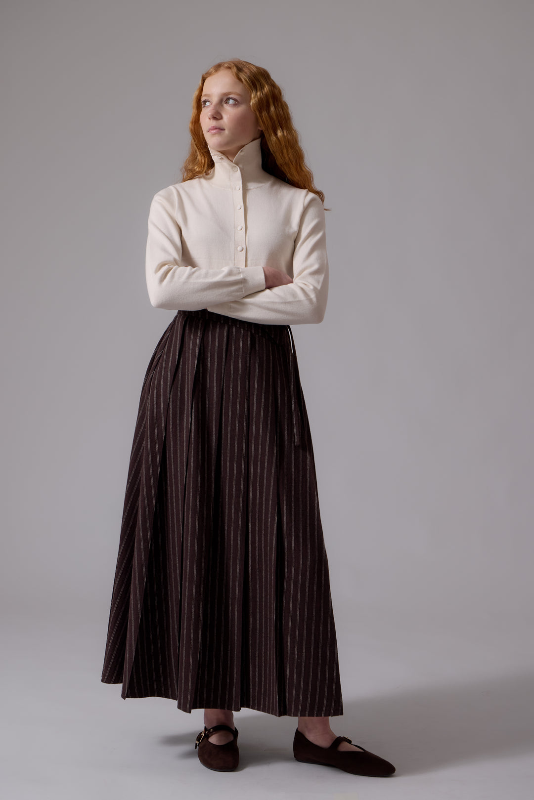 L408 Lyla Midi SkirtChocolate