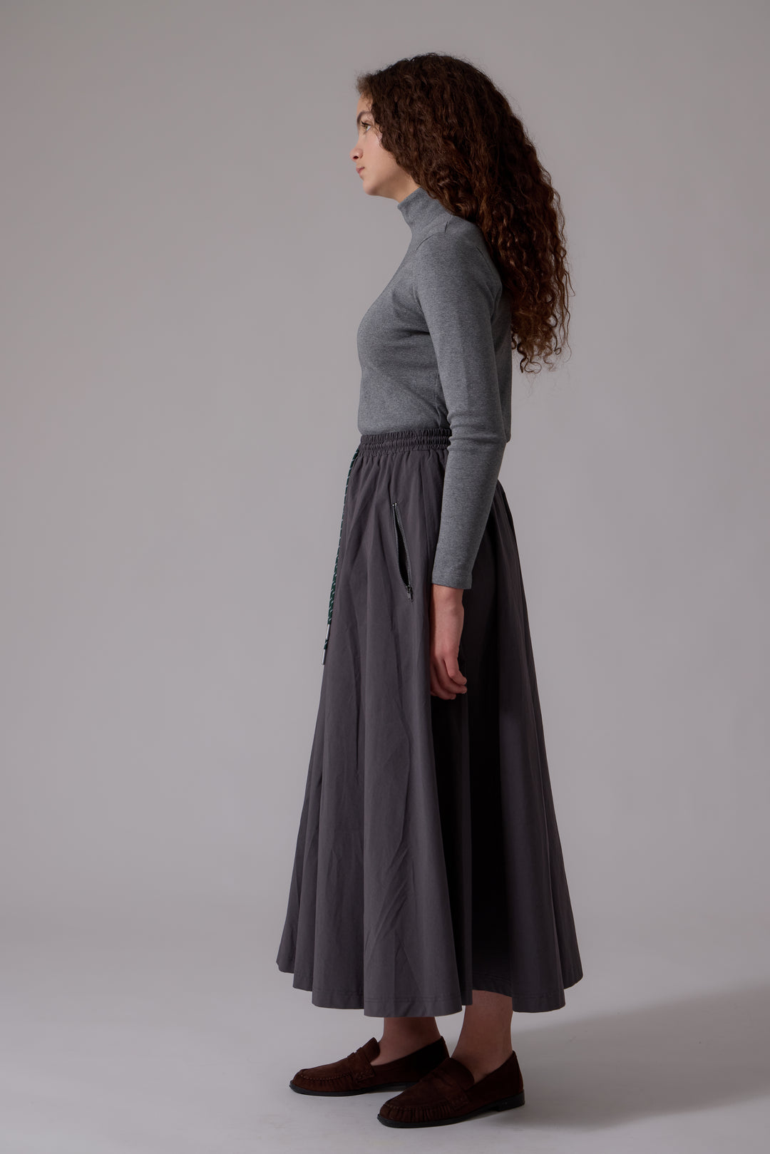 L416 Mila Midi Skirt Grey