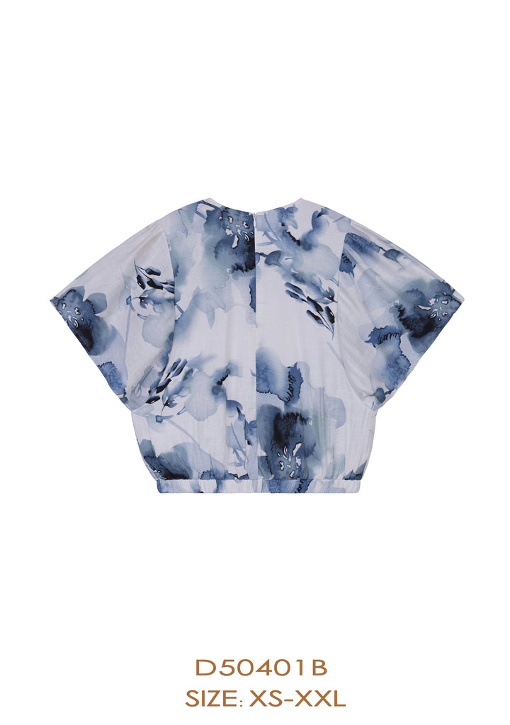 D50401B TOP-FLORAL BLUE