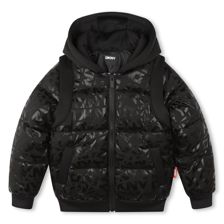 D60200-BRANDED AOP HOODED JACKET-Black