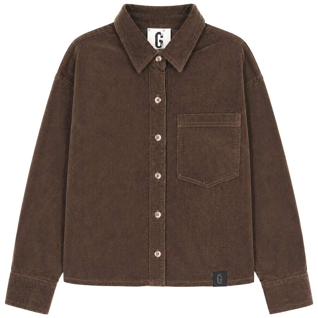 D916 CORDUROY SHIRT-BROWN