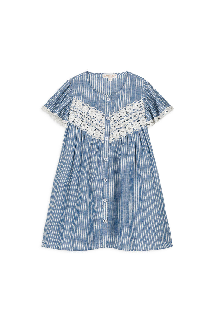 DRESS MORLINA-Blue Onda Stripes