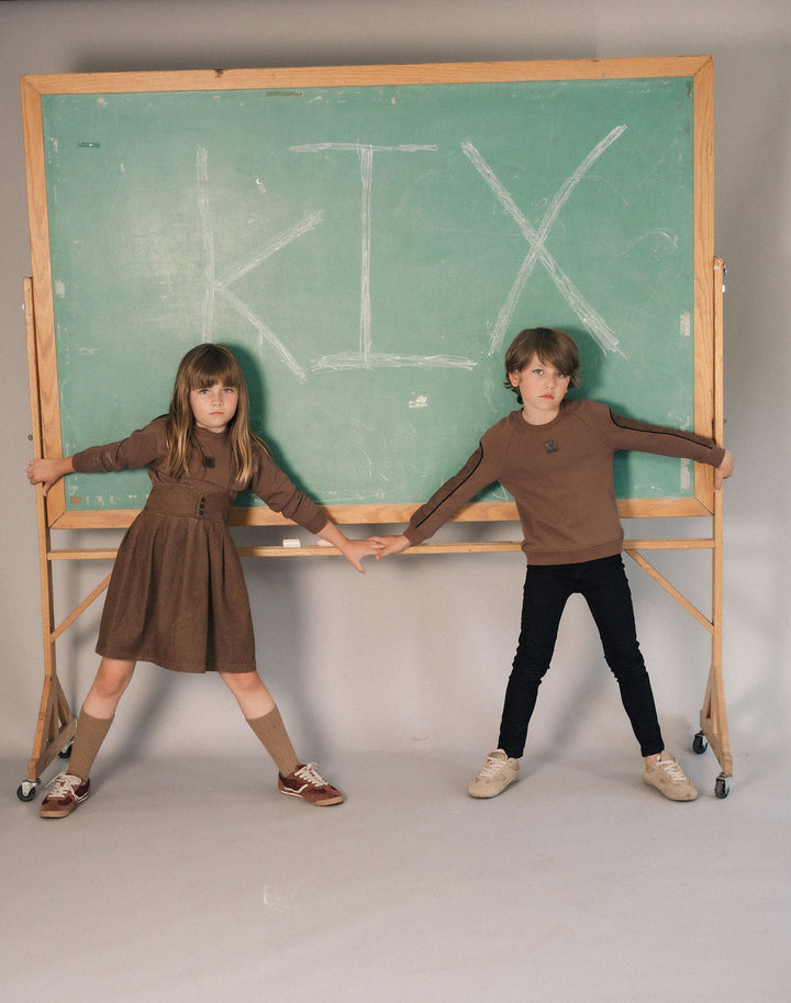 K8216 DROP SHOULDER SWEATSHIRT-BROWN