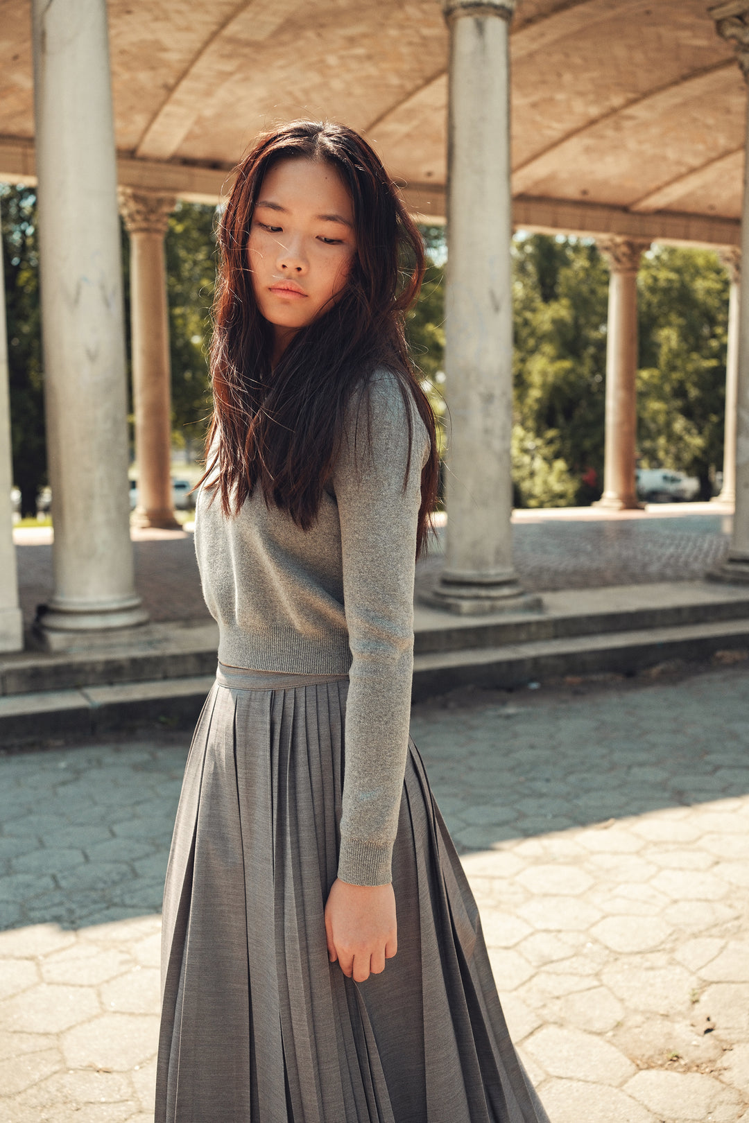 L410 Kelsey Midi Skirt Grey