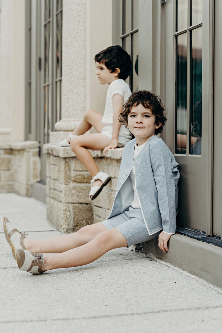 ST1961 FRANK SHORTS - TEXTURED BLUE