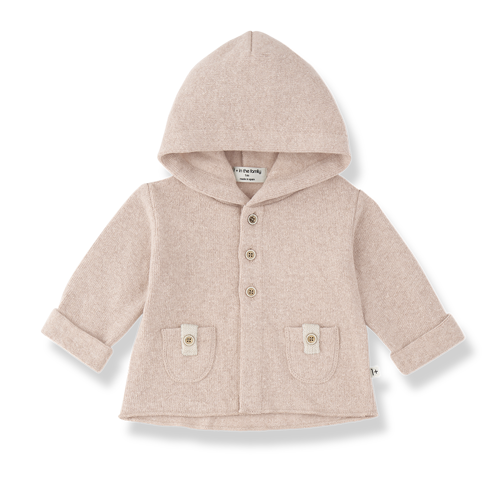 DUNKERQUE HOODED CARDIGAN - NUDE