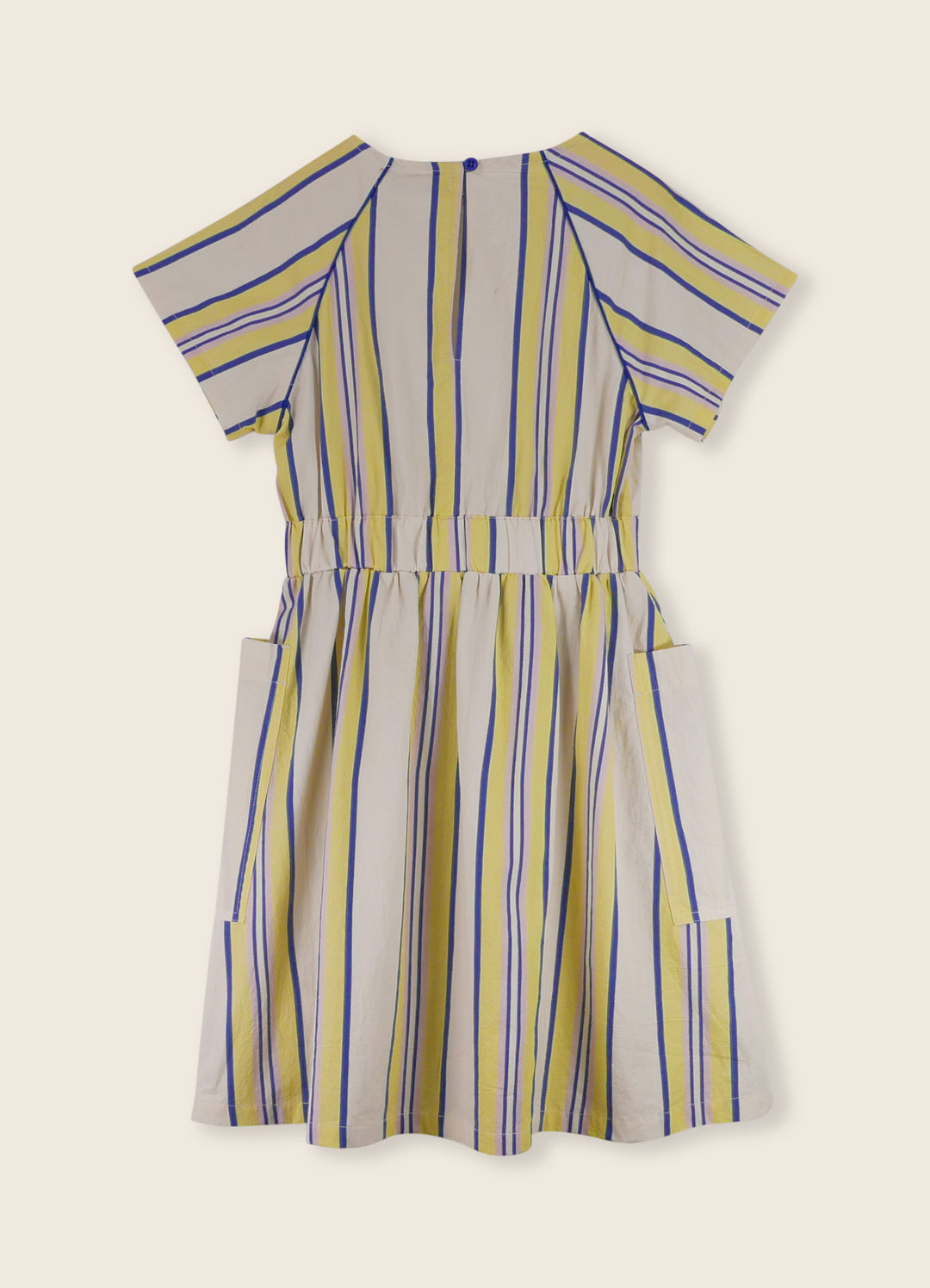 3LS25_1058-POPLIN DRESS-Seed Pearl W/Stripes