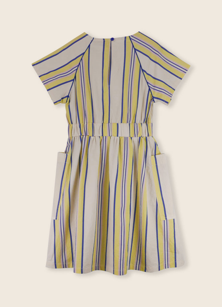 3LS25_1058-POPLIN DRESS-Seed Pearl W/Stripes