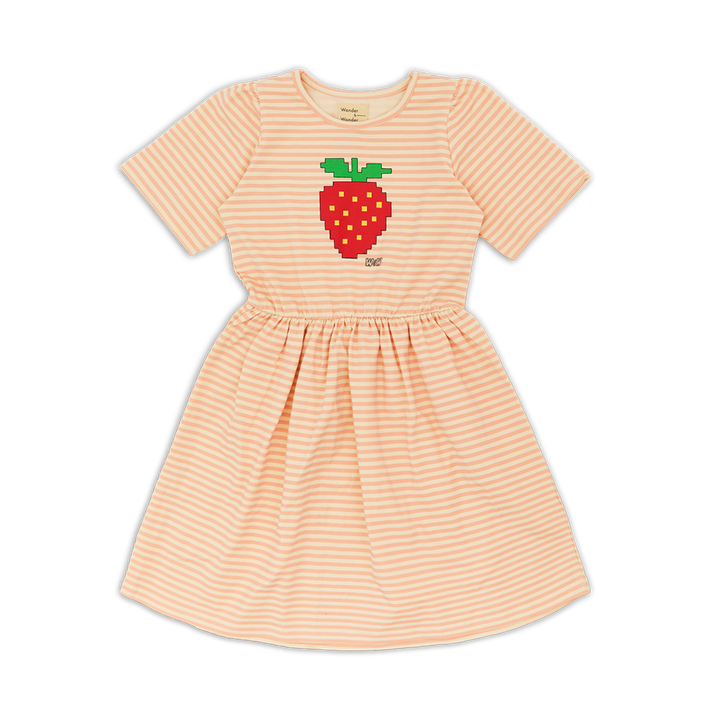 E26115L LOWRI DRESS - BLUSH STRIPE