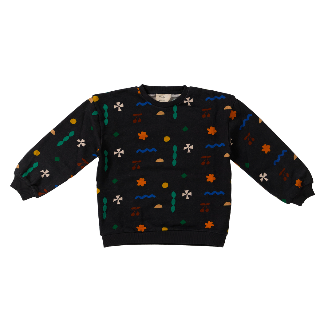 E26209 PRINTED SWEATSHIRT - BLACK QUILT