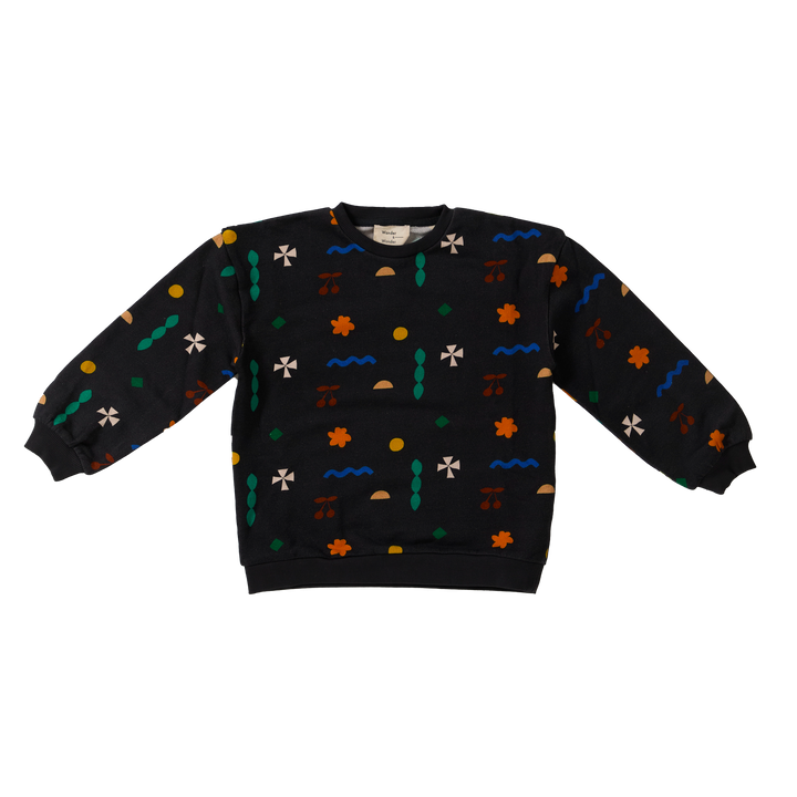 E26209 PRINTED SWEATSHIRT - BLACK QUILT