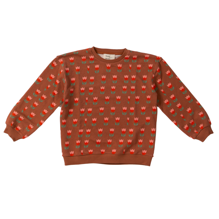 E26209 PRINTED SWEATSHIRT - SUNSET TULIP