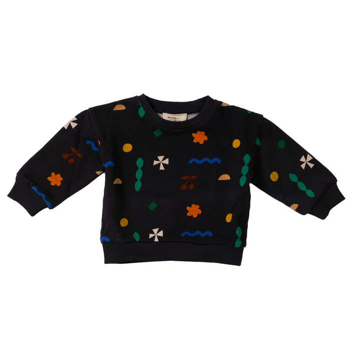 E26209 BABY PRINTED SWEATSHIRT - BLK QUILT