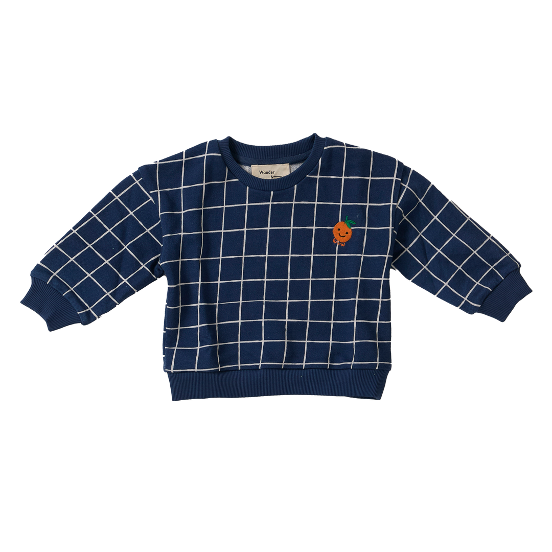 E26209 BABY CHECK SWEATSHIRT - INK CHECK