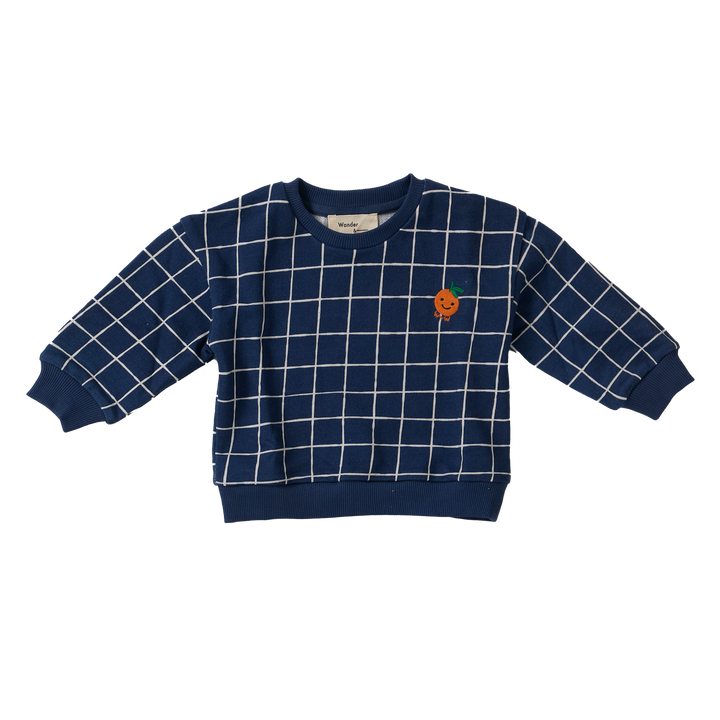 E26209 BABY CHECK SWEATSHIRT - INK CHECK