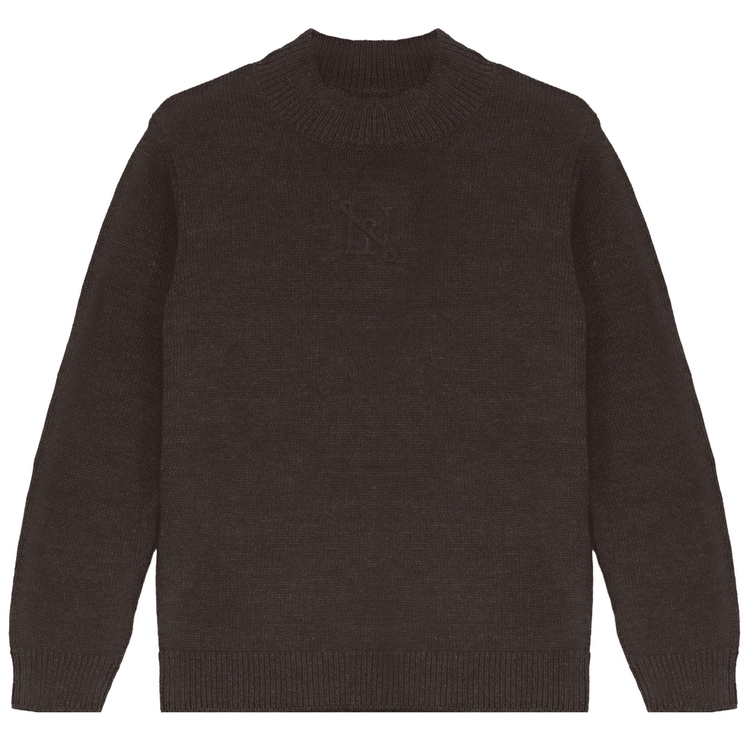 Coming Soon!! E2724BR MOCK NECK EMBOSSED SWEATER
