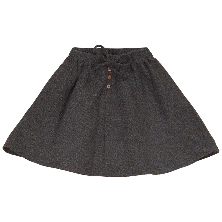 E2745GR/BR GIRL TWEED SKIRT WITH DRAW STRING