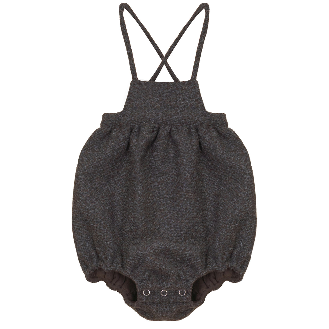 E2748GR/BR BABY GIRL TWEED ROMPER