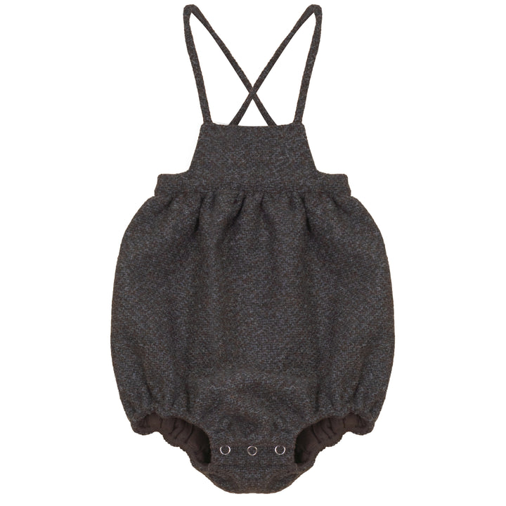 E2748GR/BR BABY GIRL TWEED ROMPER