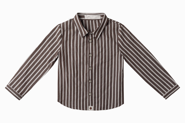 E413 Leo Stripe Shirt - Brown
