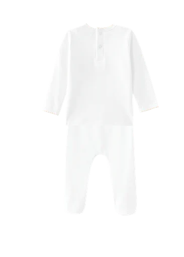 TEDDY BEAR CARRIAGE BABY SET-WHITE