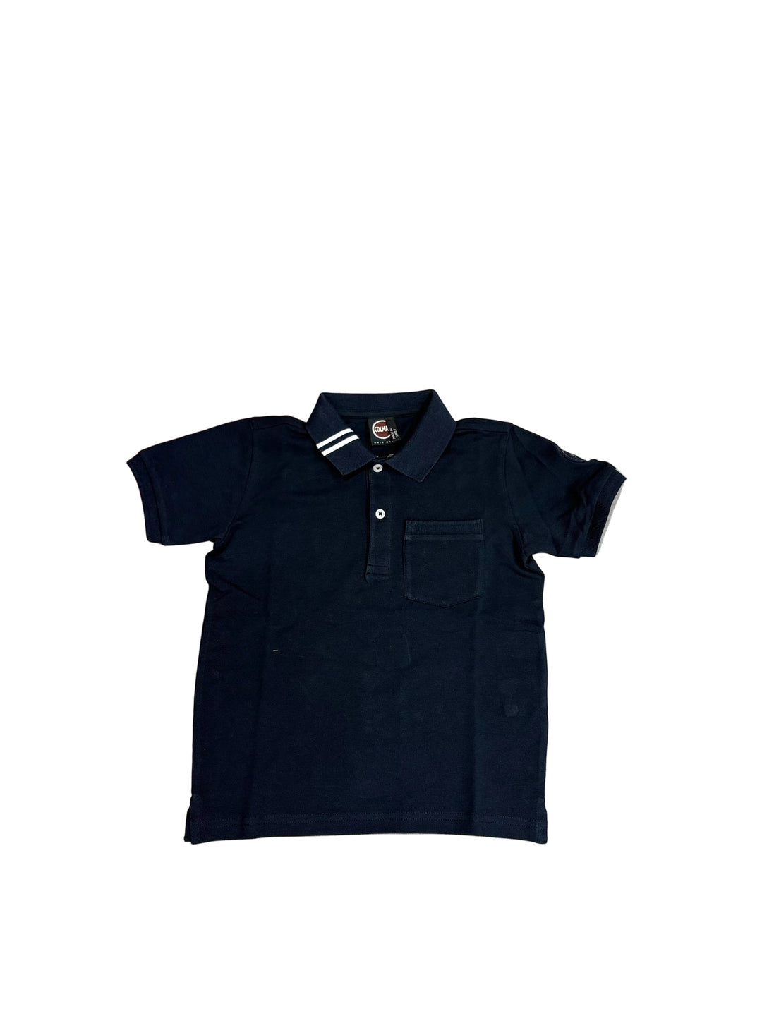 3517 POLO WITH LINES ON NECK - NAVY BLUE-WHITE