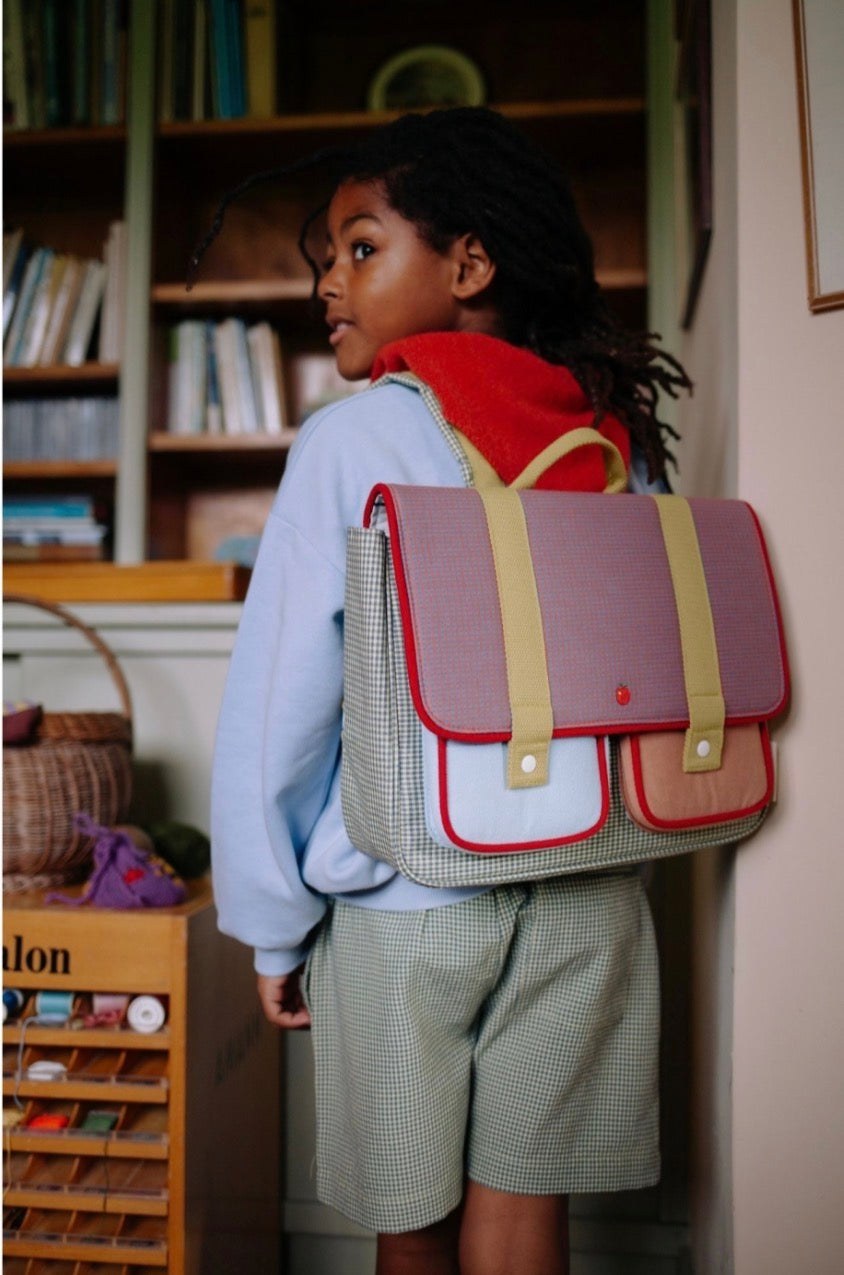 1802371 Schoolbag - Gingham Midnight/Moon