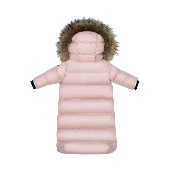 DOWN FUR SNOWSUIT PINK