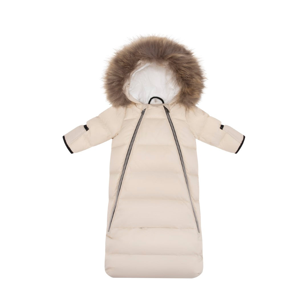 F25-5016B-DOWN FUR SNOWSUIT-Beige