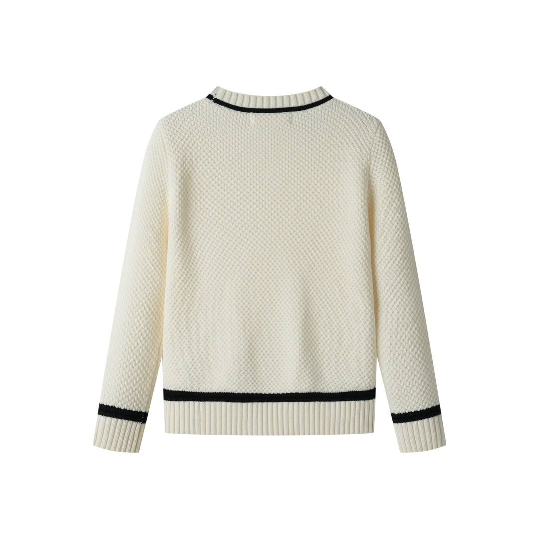 SEED STITCH SWEATER-CREME