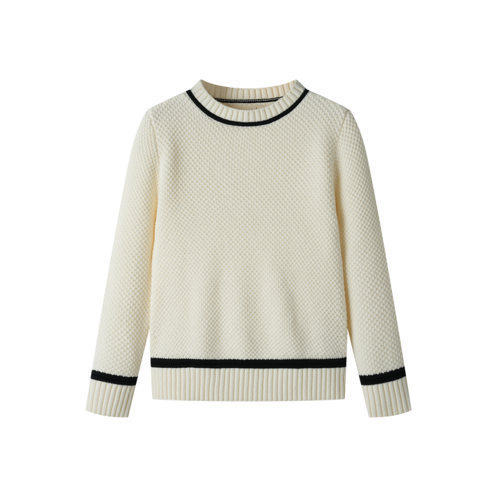 SEED STITCH SWEATER-CREME