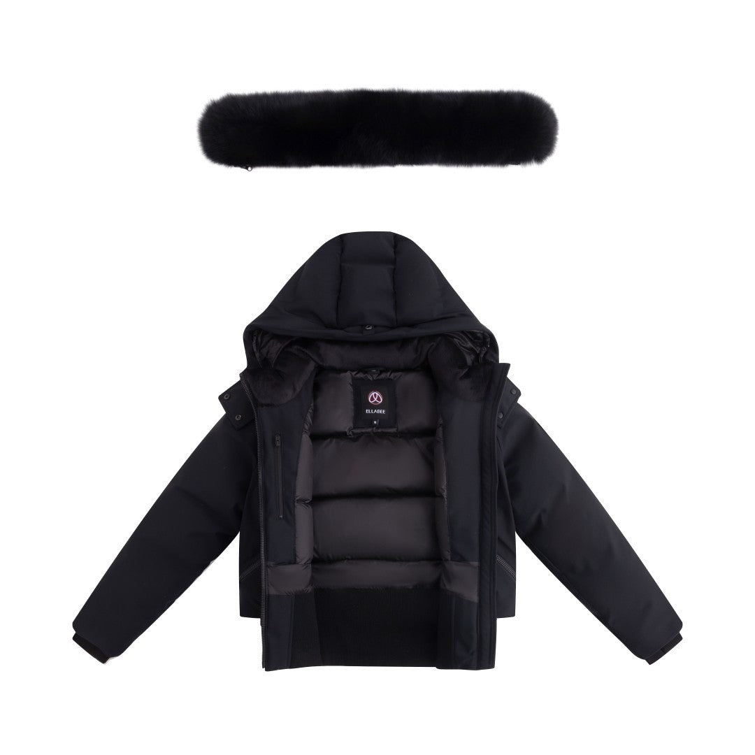 FW26-6012 VITTORIA PREMIUM BOMBER - Black