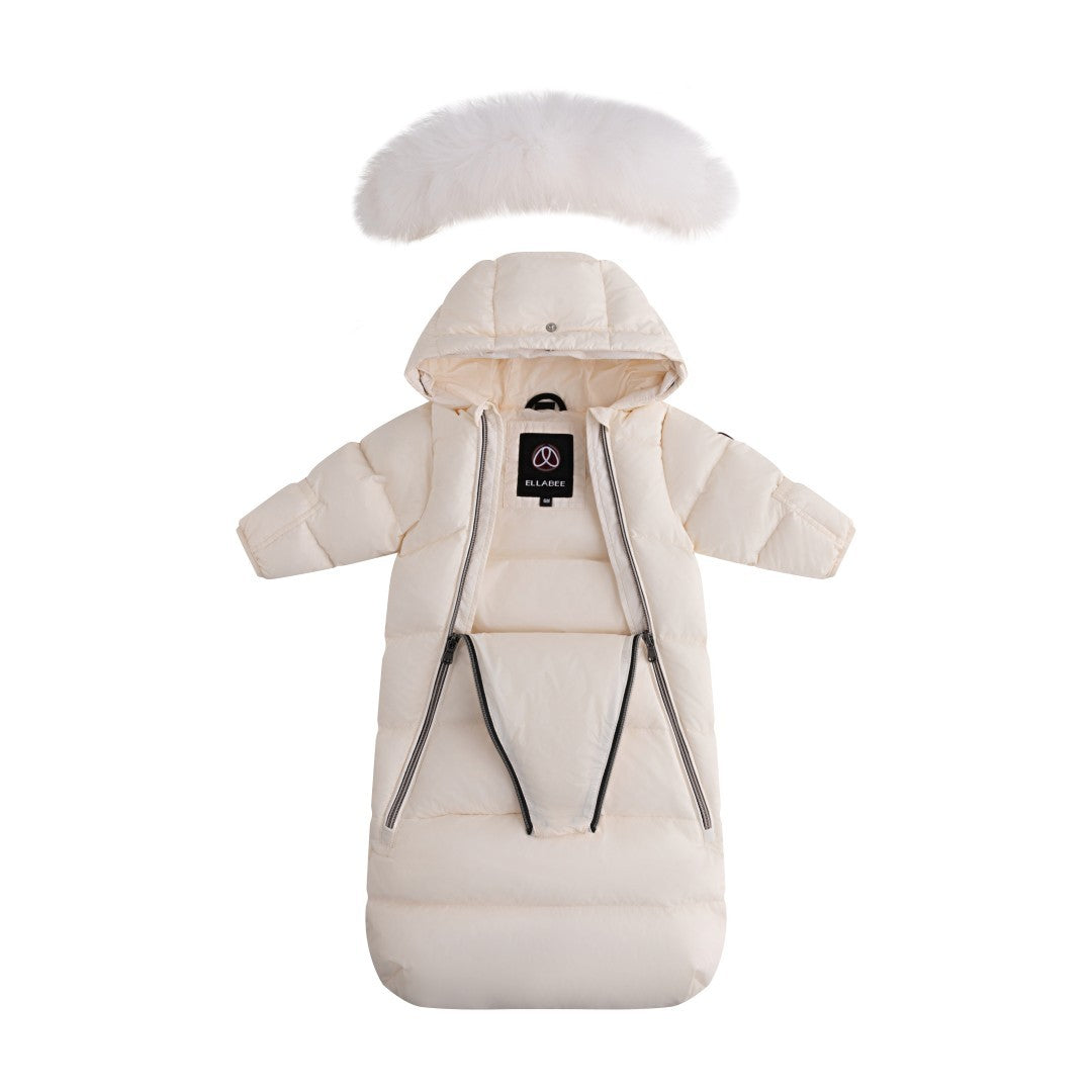 FW26-6016 DOWN FUR SNOWSUIT - Off White