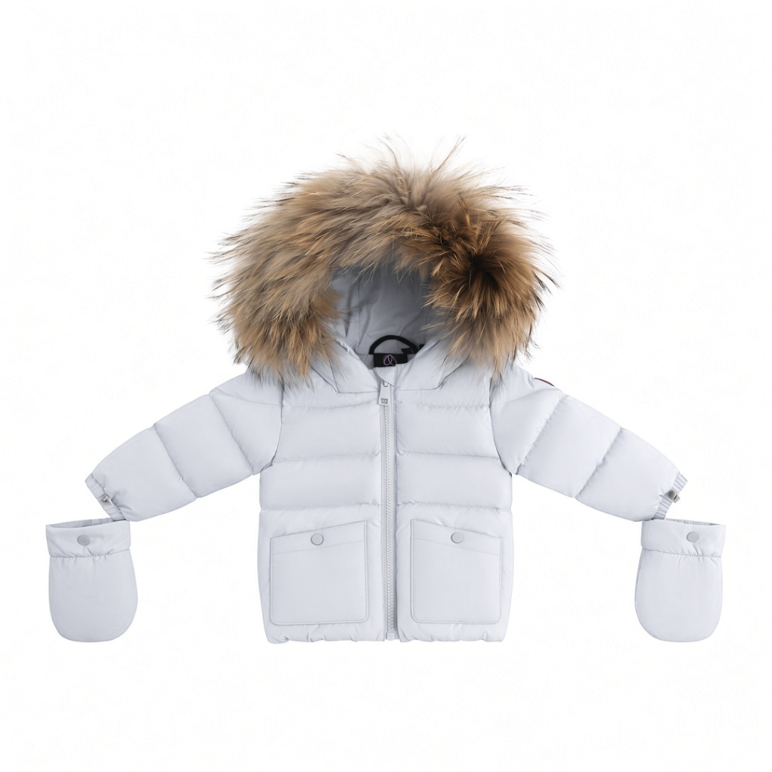 FW26-6031 BELLA ENFANT FUR DOWN JACKET - Baby Blue/Corduroy