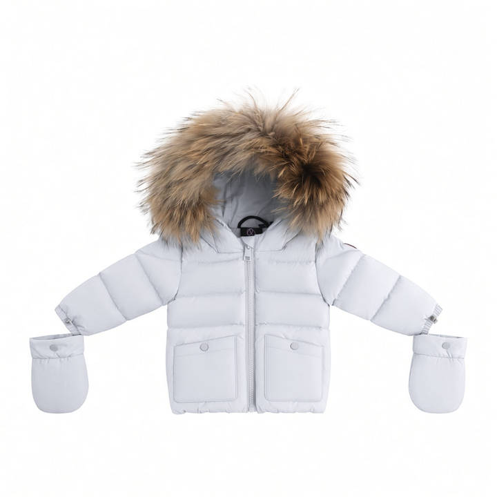 FW26-6031 BELLA ENFANT FUR DOWN JACKET - Baby Blue/Corduroy