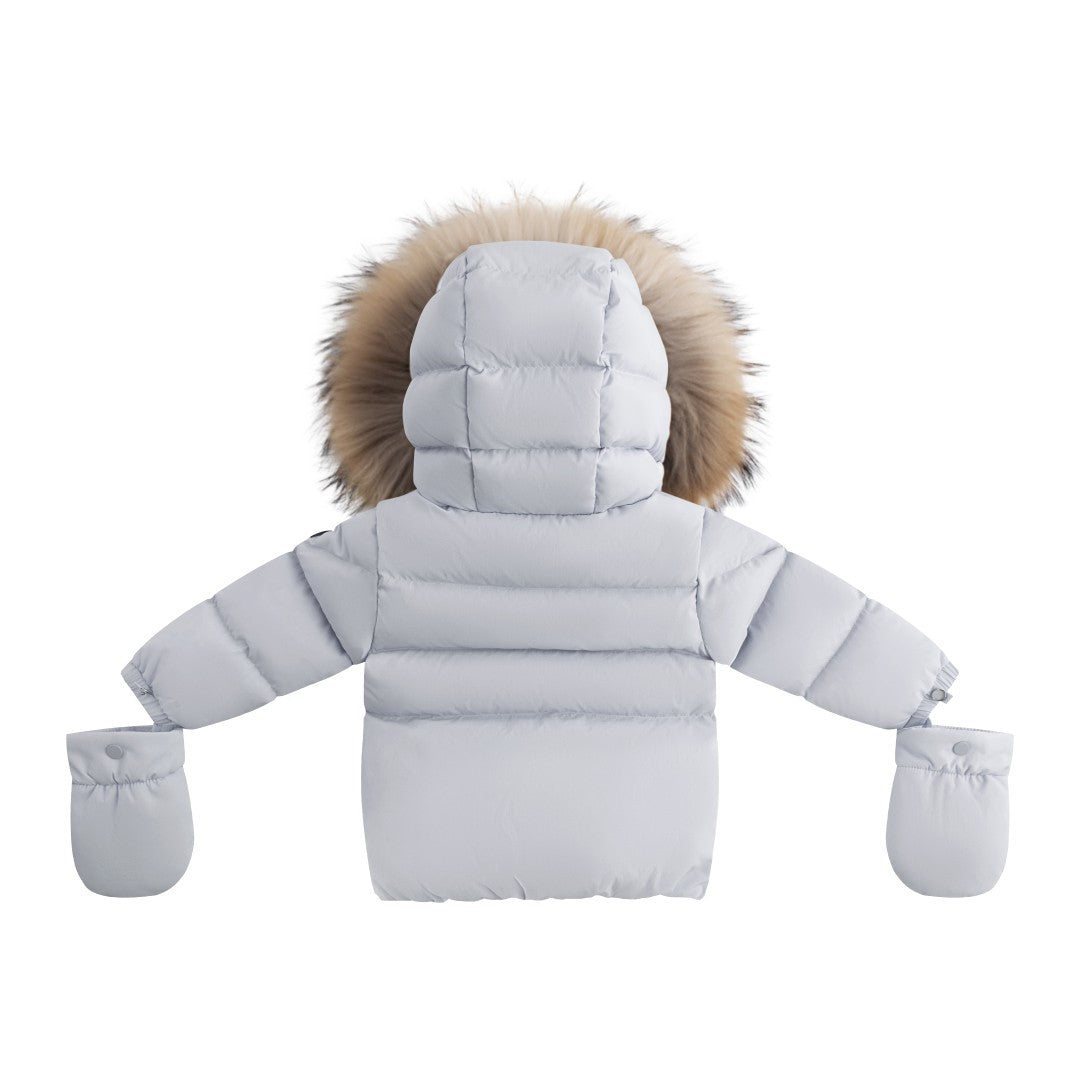 FW26-6031 BELLA ENFANT FUR DOWN JACKET - Baby Blue/Corduroy