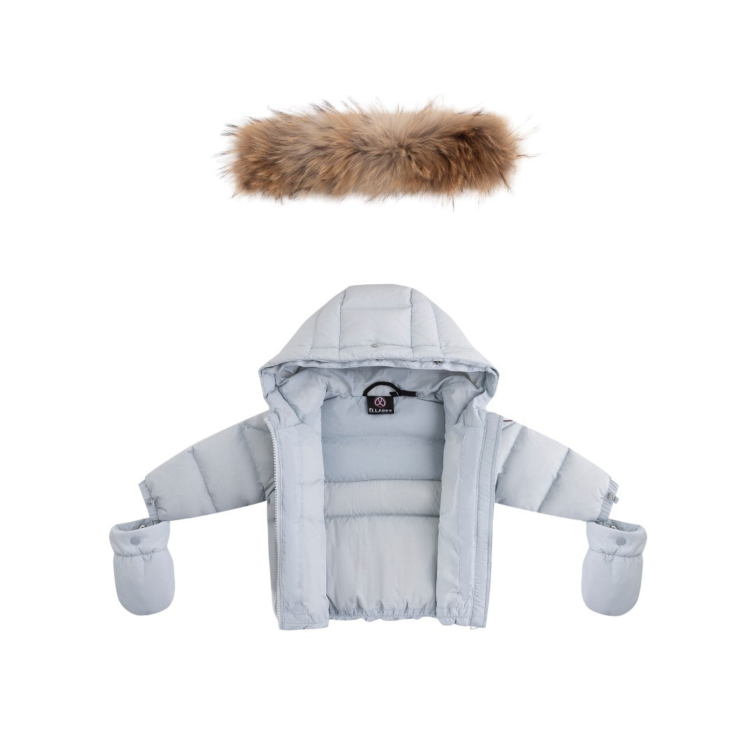FW26-6031 BELLA ENFANT FUR DOWN JACKET - Baby Blue/Corduroy