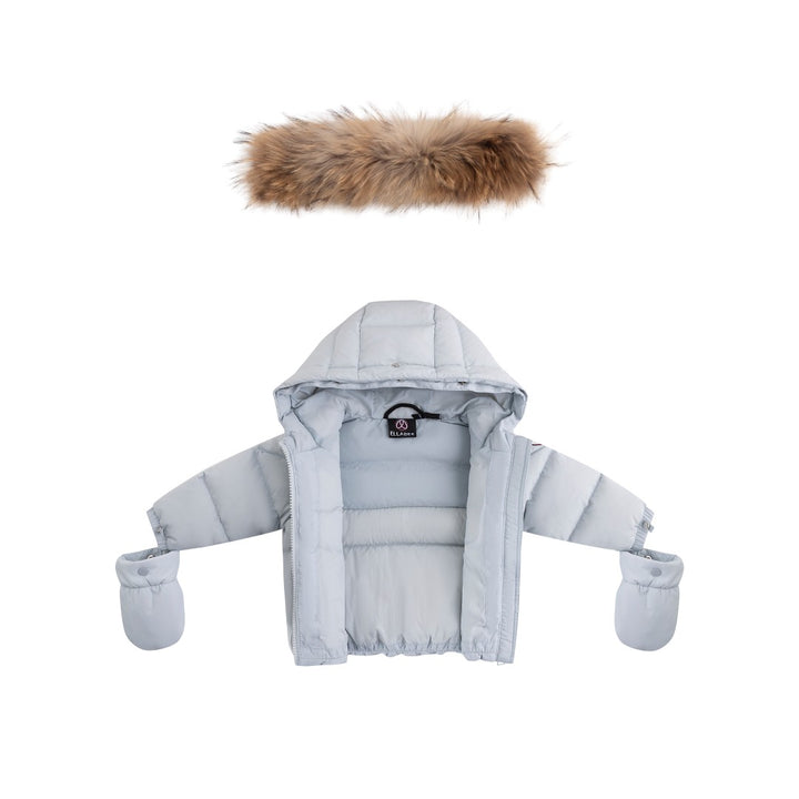 FW26-6031 BELLA ENFANT FUR DOWN JACKET - Baby Blue/Corduroy
