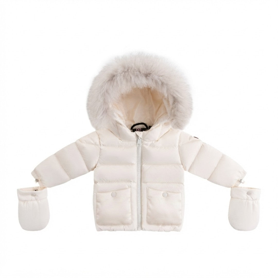 FW26-6031 BELLA ENFANT FUR DOWN JACKET - Off White/Corduroy