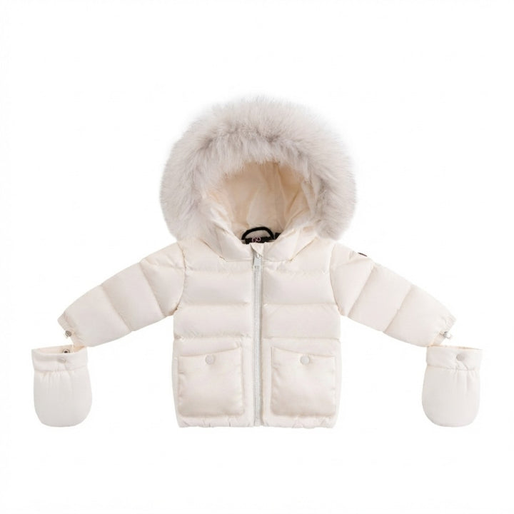 FW26-6031 BELLA ENFANT FUR DOWN JACKET - Off White/Corduroy