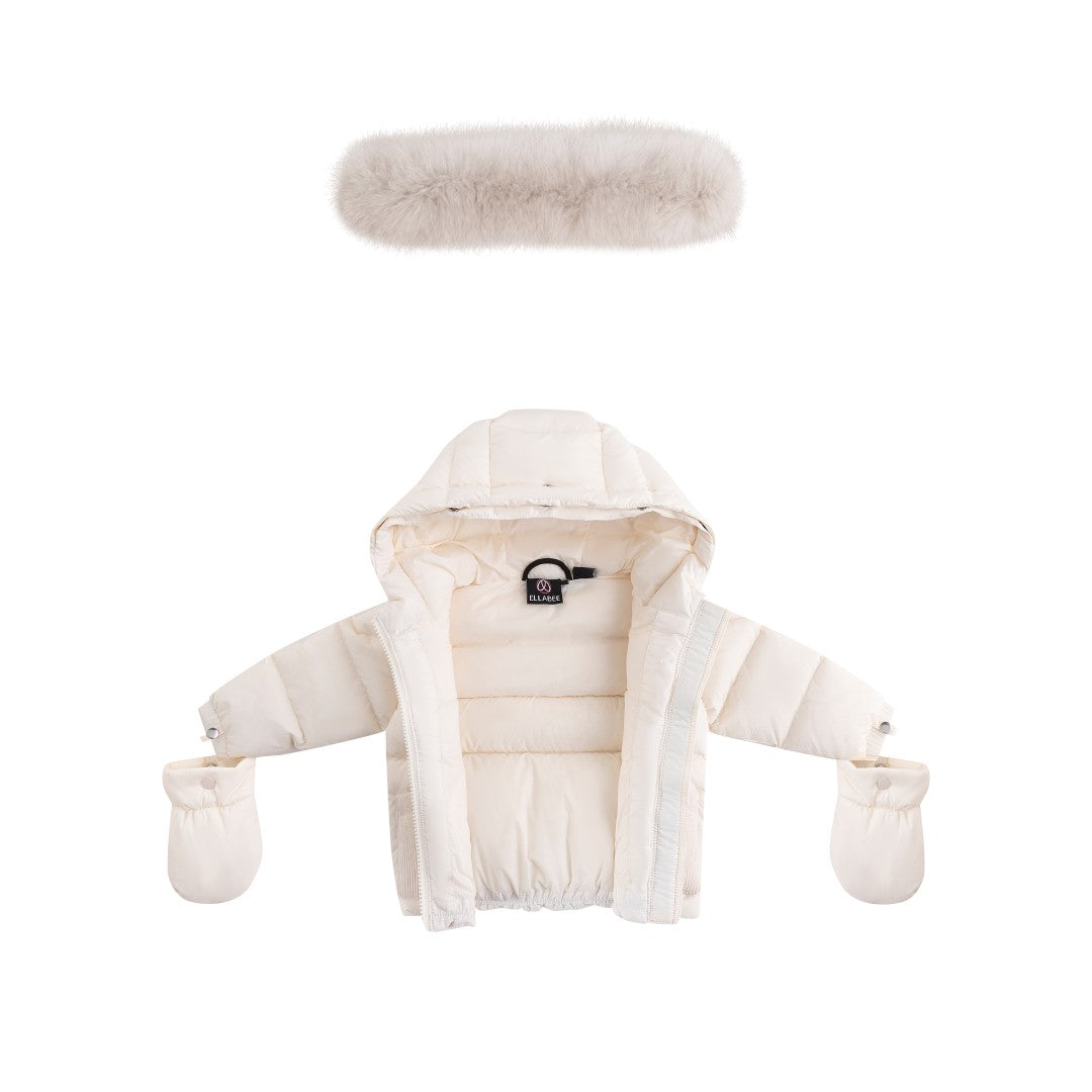FW26-6031 BELLA ENFANT FUR DOWN JACKET - Off White/Corduroy