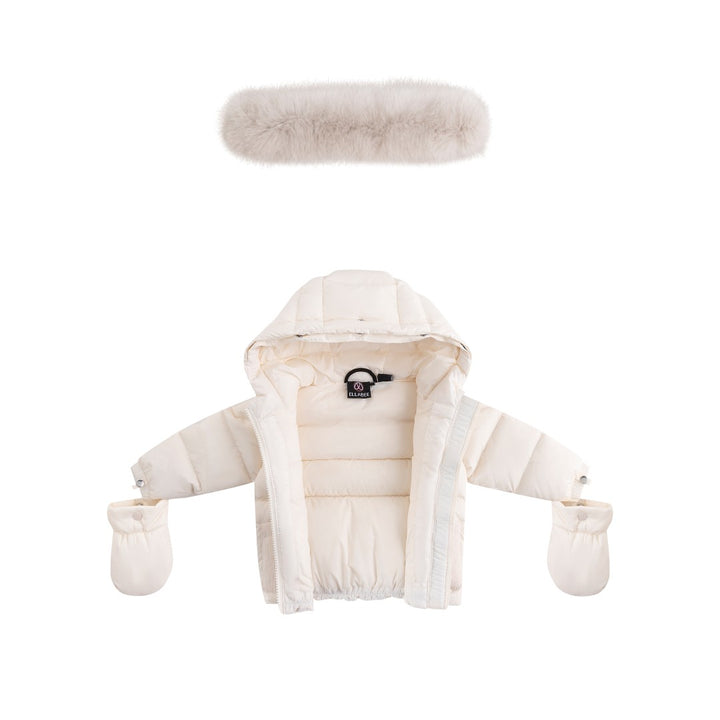 FW26-6031 BELLA ENFANT FUR DOWN JACKET - Off White/Corduroy